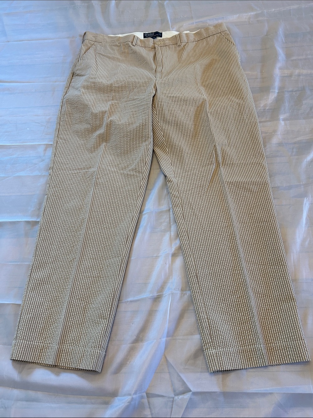 Polo by Ralph Lauren Tan & White Seersucker Chinos